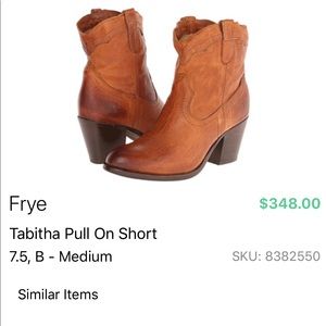 Frye brand Tabitha pull on booties